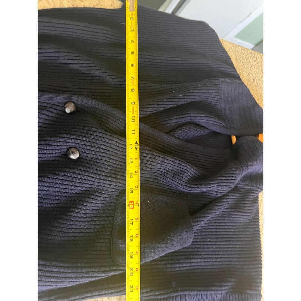 Portobellos VintageTwo-Button Knitted Sweate Blue Low Neck Long Sleeved - Picture 11 of 16